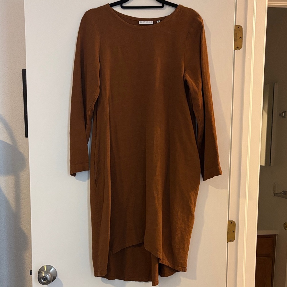Only Child Brown Midi Dress - Size Small